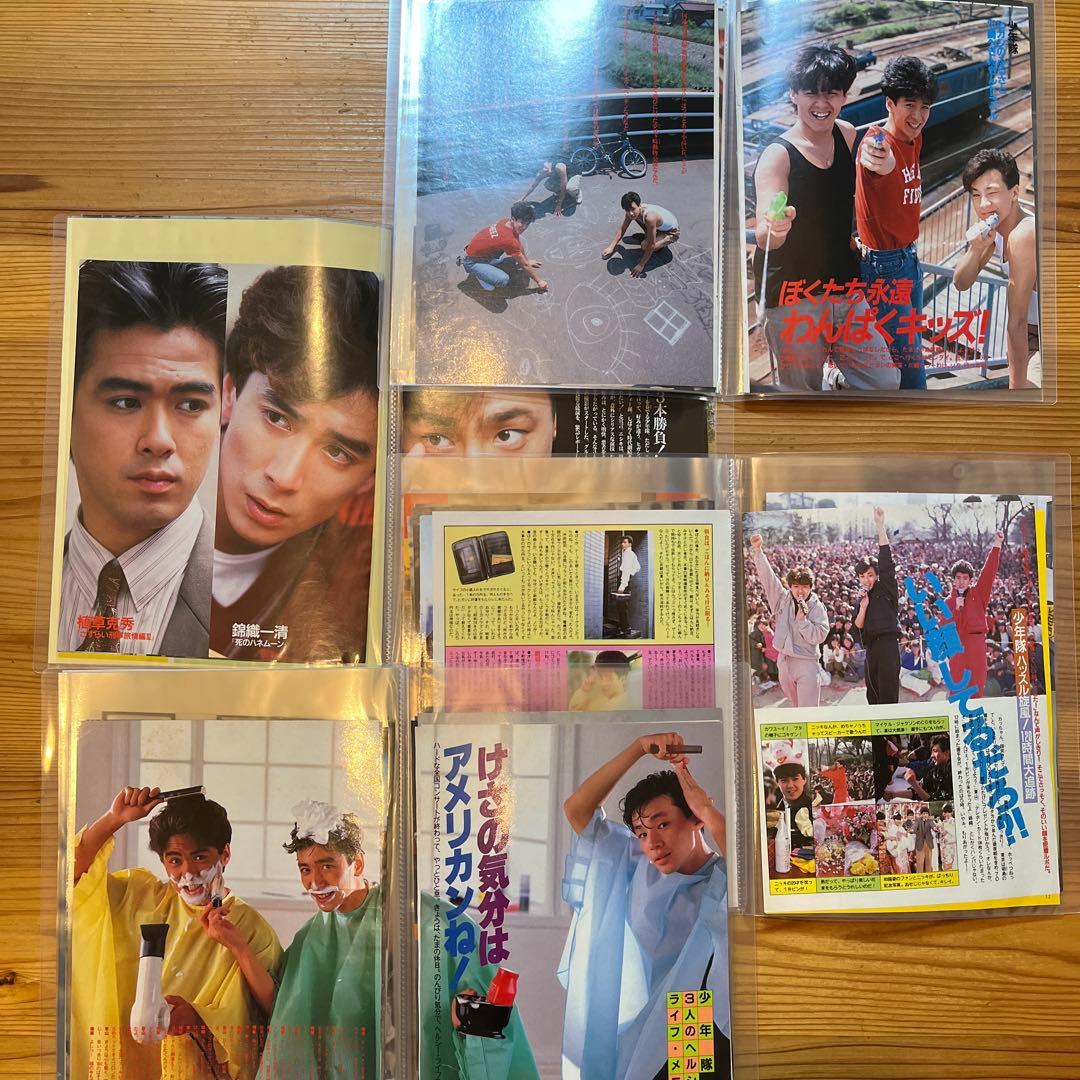 少年隊　雑誌　切り抜き　ファイル4冊　カード！　…美品のポスターを一枚　マガジン