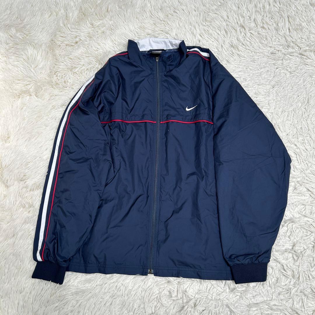 NIKE ナイキ　90s ナイロントラックジャケット　セットアップ　紺色　XL