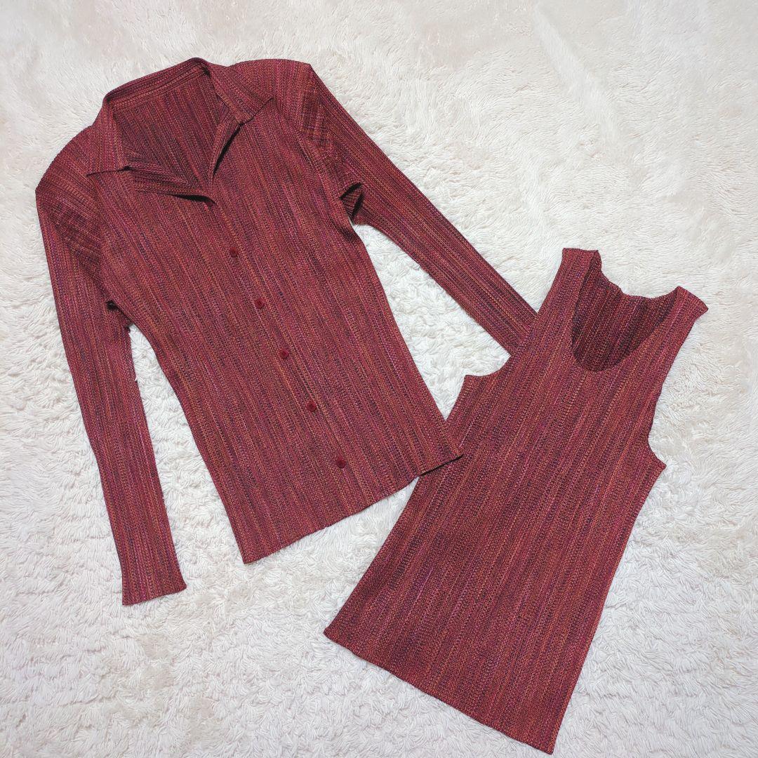 美品！PLEATS PLEASE　カーディガン/カットソー2点セット　サイズ4