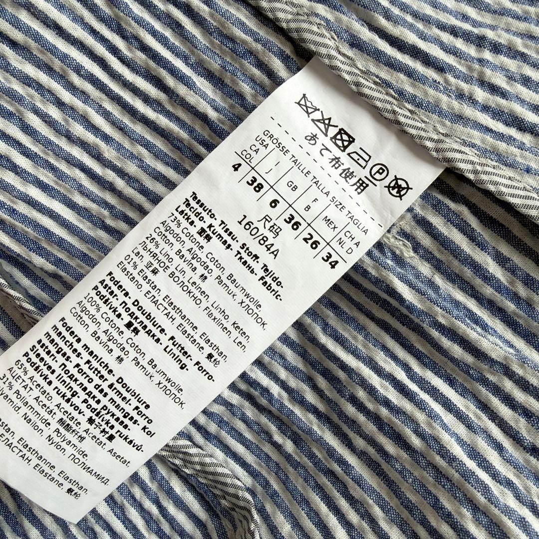 美品 MAXMARA WEEKEND コットン リネン ジャケット ストライプ