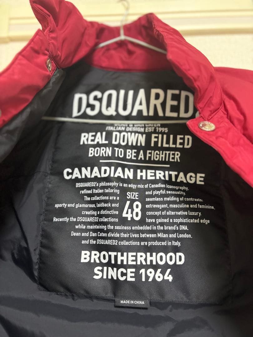 DSQUARED2 ダウンベスト 赤 メンズ 防寒 ベスト レッド
