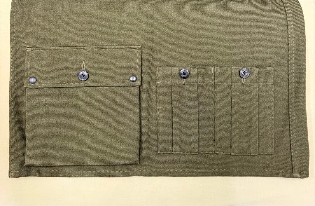 Nigel Cabourn ワークウェアベスト-ウールリネン46 オリーブ