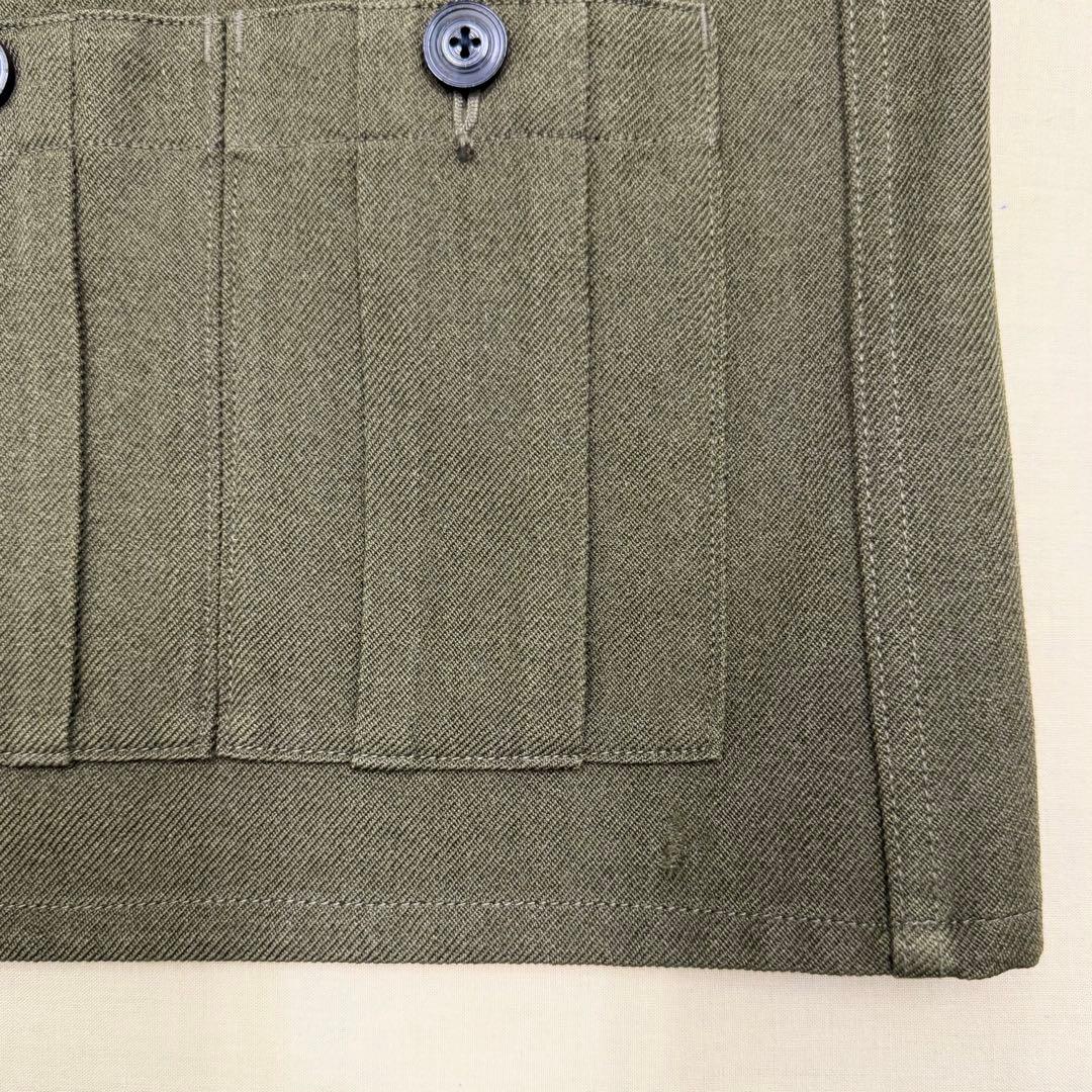 Nigel Cabourn ワークウェアベスト-ウールリネン46 オリーブ