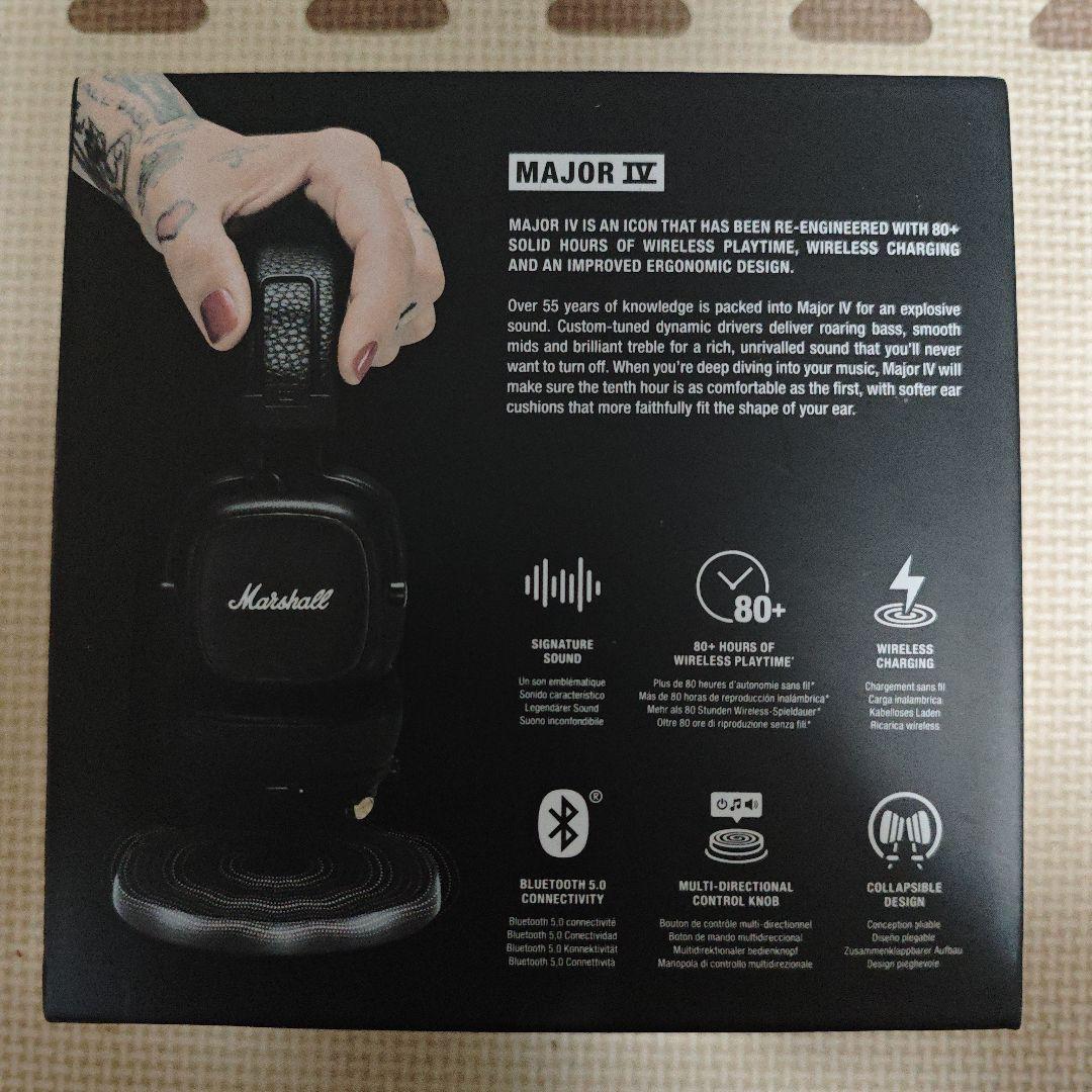Marshall Major IV ワイヤレスヘッドフォン ブラック