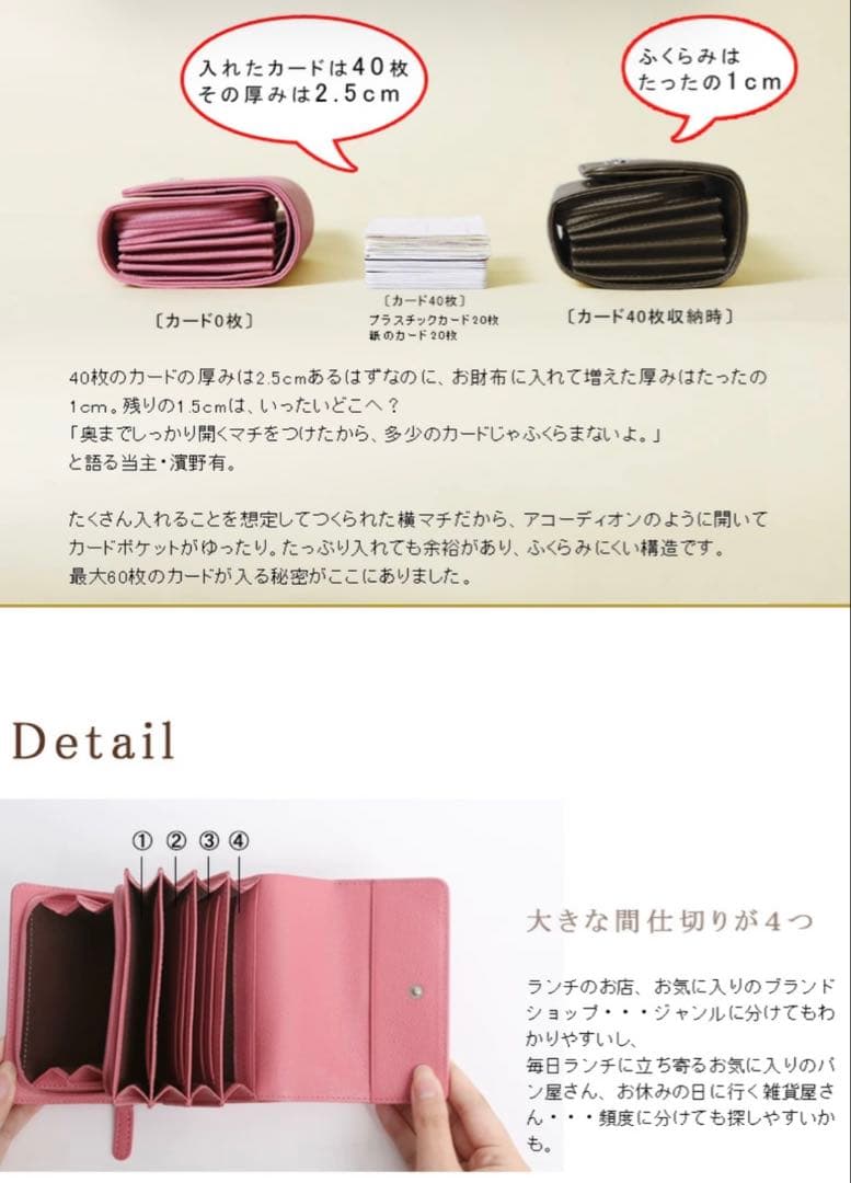 【新品】傳濱野　DEN HAMANO リトロ Litolo カード収納多数！