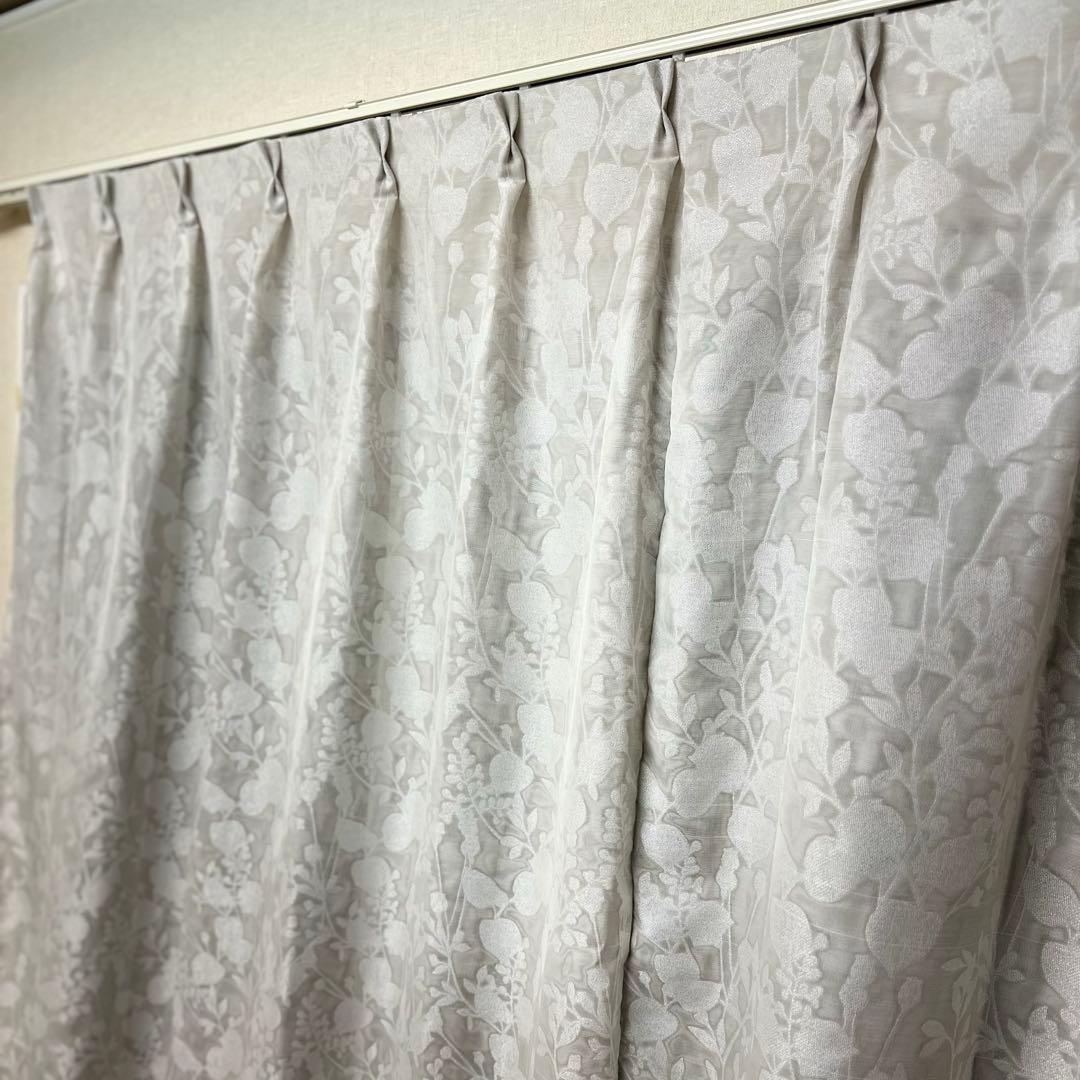 レースカーテン　幅150cm×丈238cm2枚 花柄