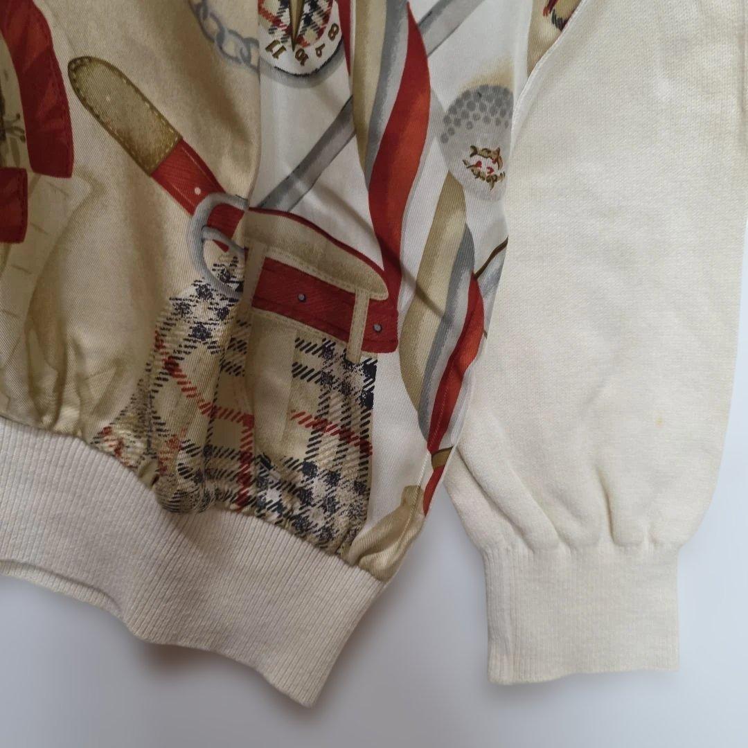 80s ヴィンテージBurberry's 長袖ポロシャツ Lサイズ　y34
