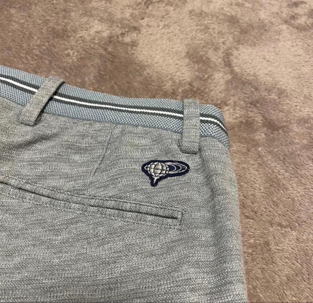 【BEAMS GOLF】総柄ライン×ロゴ ストレッチパンツ M