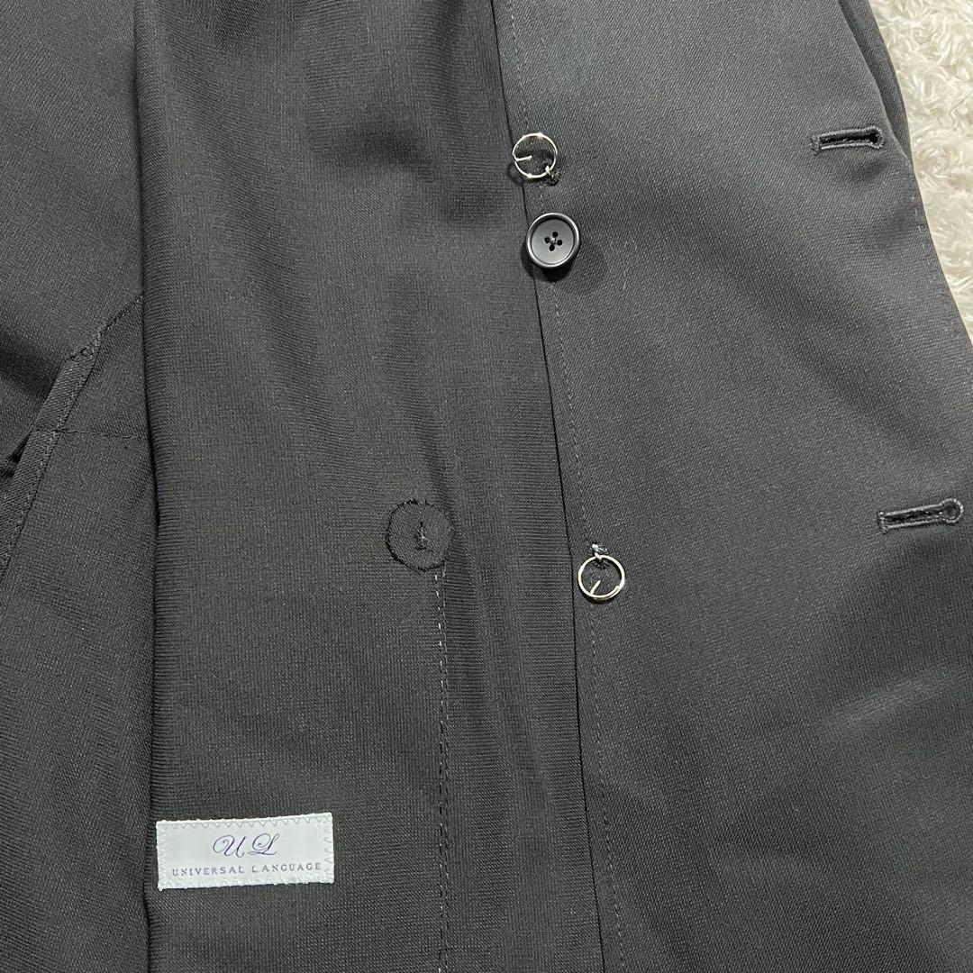 美品/メタル釦/XL✨ユニバーサルランゲージ Wテーラード 黒 春夏洗える