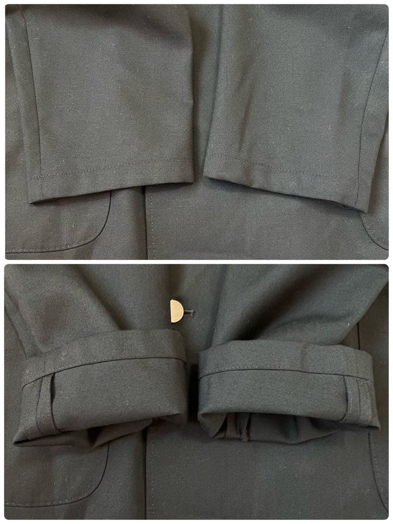 美品/メタル釦/XL✨ユニバーサルランゲージ Wテーラード 黒 春夏洗える