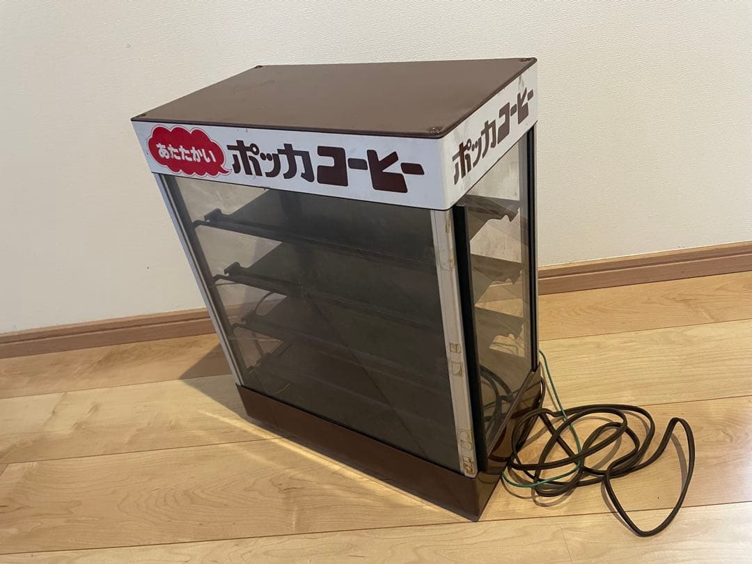 昭和レトロ　ポッカコーヒー　カンウォーマー　アンティーク　ショーケース　店舗用品