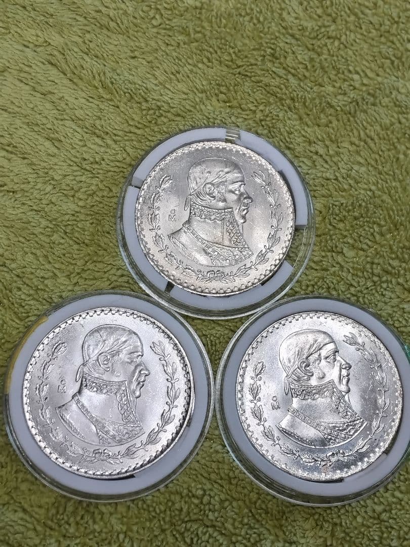 hab032 メキシコ 1ペソ銀貨 11年分コンプリート 1957～1967年