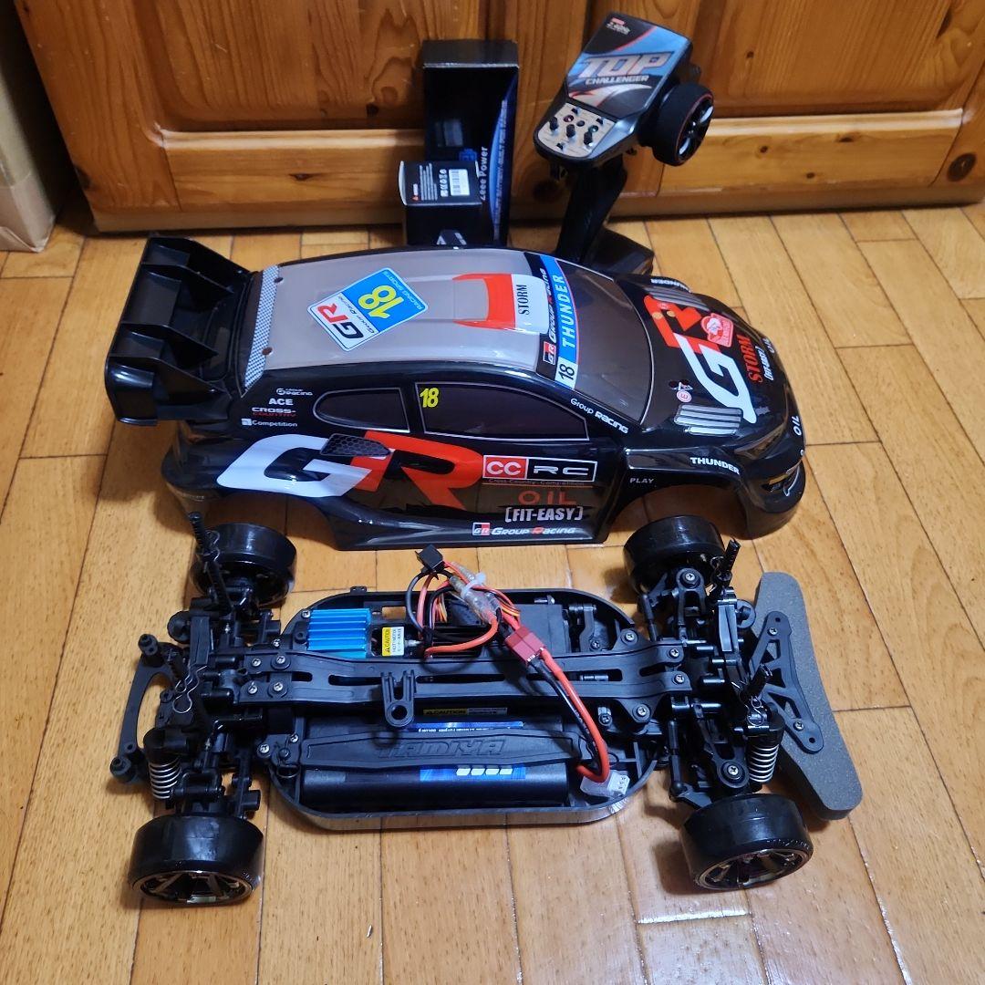 タミヤ ドリフト ラジコン フルセット　TT01　　黒ラリー　ボディ　tt02②