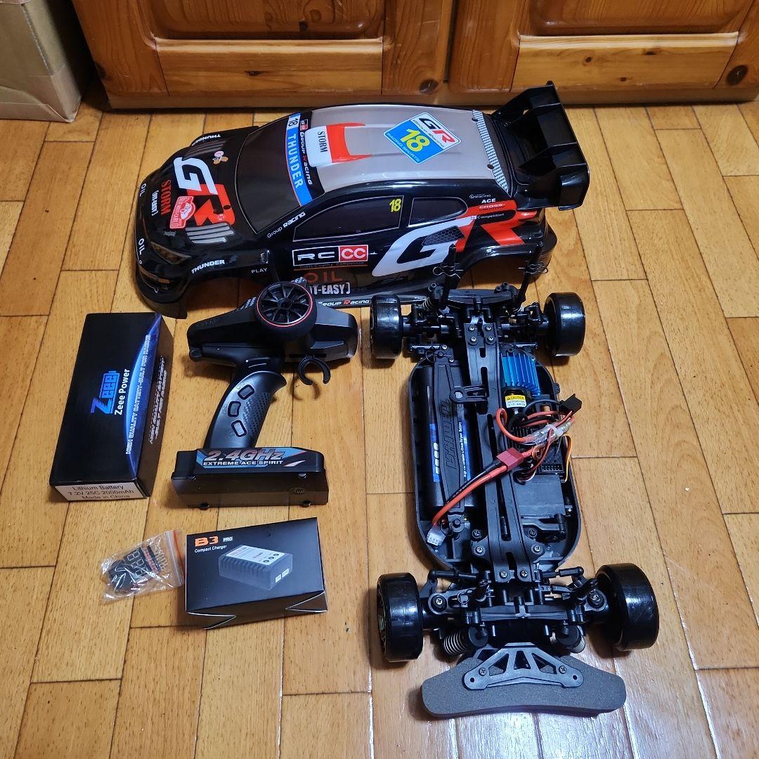 タミヤ ドリフト ラジコン フルセット　TT01　　黒ラリー　ボディ　tt02②