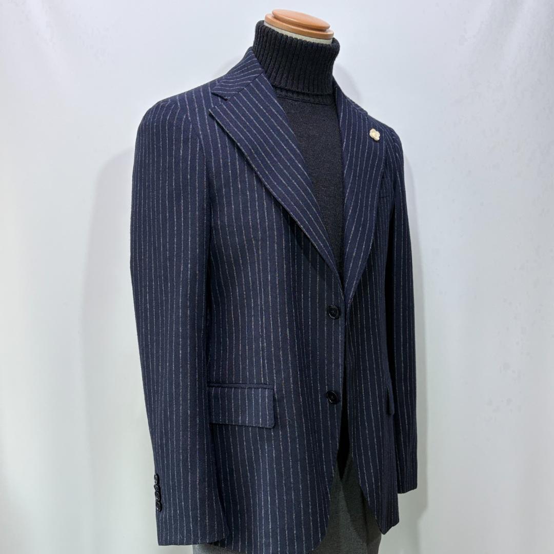 ✨最終大特価✨ LARDINI ２つ鈕 ピンストライプ ネイビー 44