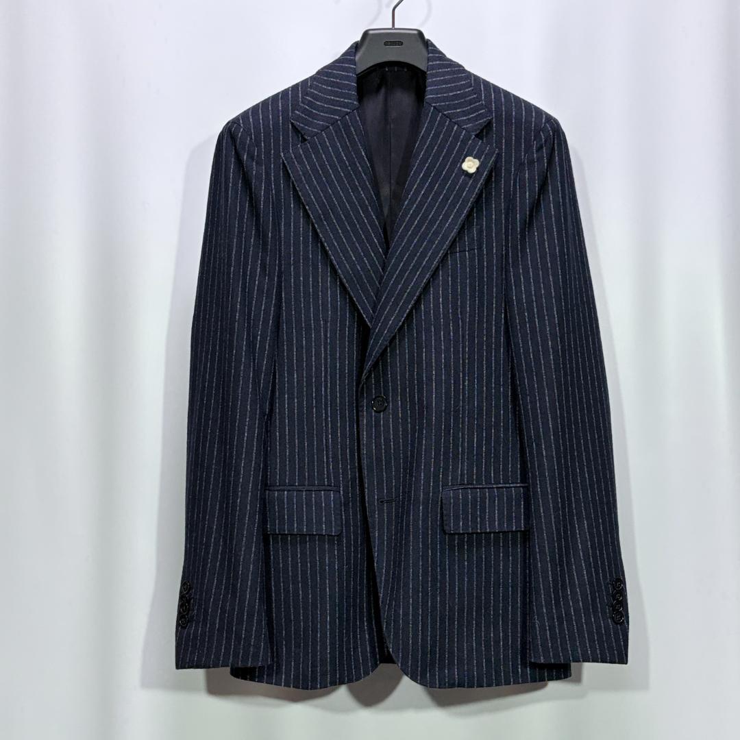 ✨最終大特価✨ LARDINI ２つ鈕 ピンストライプ ネイビー 44