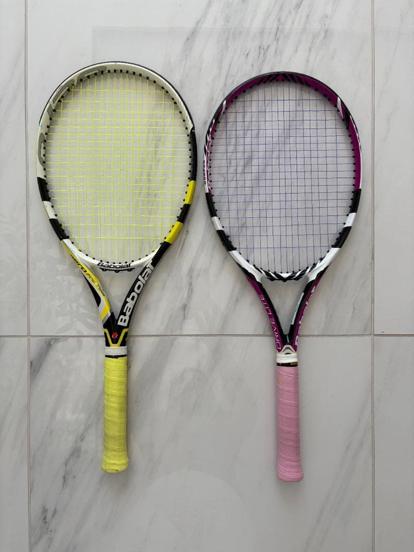 Babolat Pure Aero テニスラケット 2本セット イエロー/ピンク