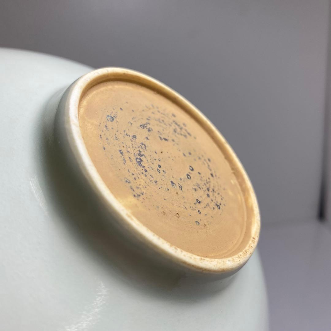 中国美術 青自磁陰刻文碗 口径20.5cm 東岩7-0903① タニト