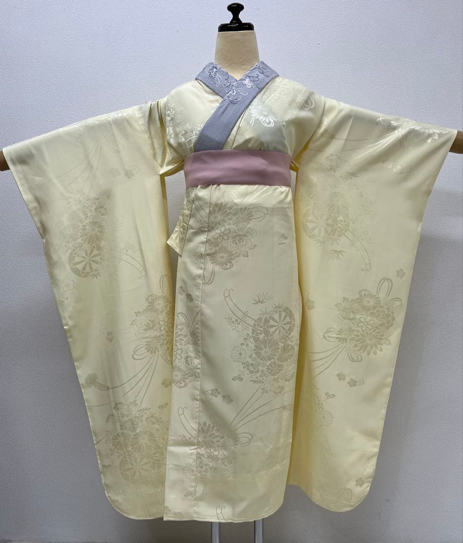 振り袖　フルセット　長襦袢付　ブルー　成人式　金彩加工　刺繍入り　864
