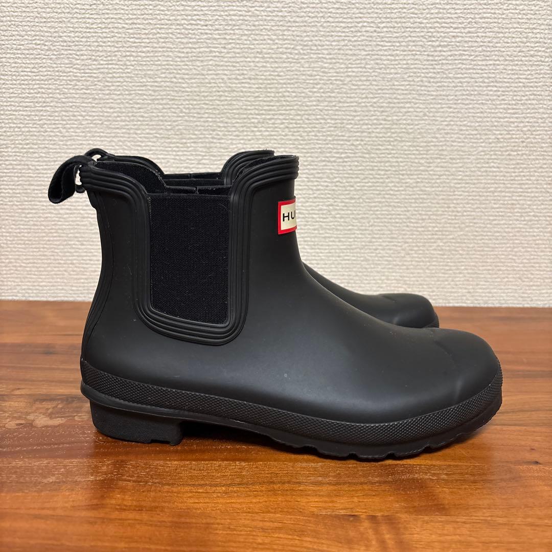 【美品】HUNTER ショートレインブーツ ブラック UK5 23.5㎝
