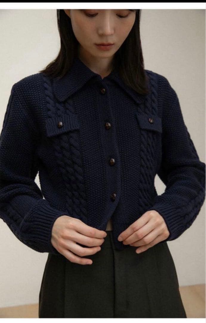 トップス ohotoro cable pocket cardigan