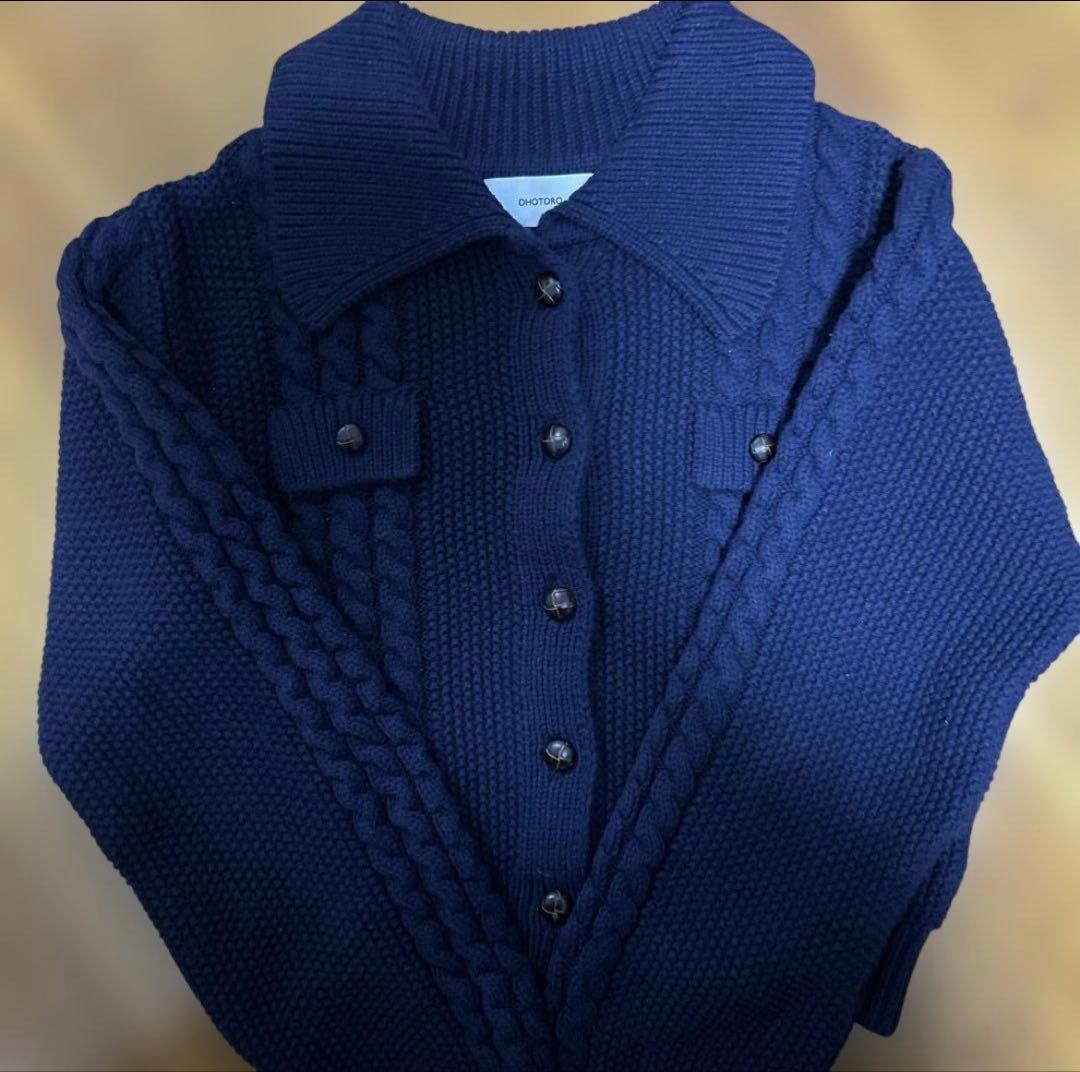 トップス ohotoro cable pocket cardigan