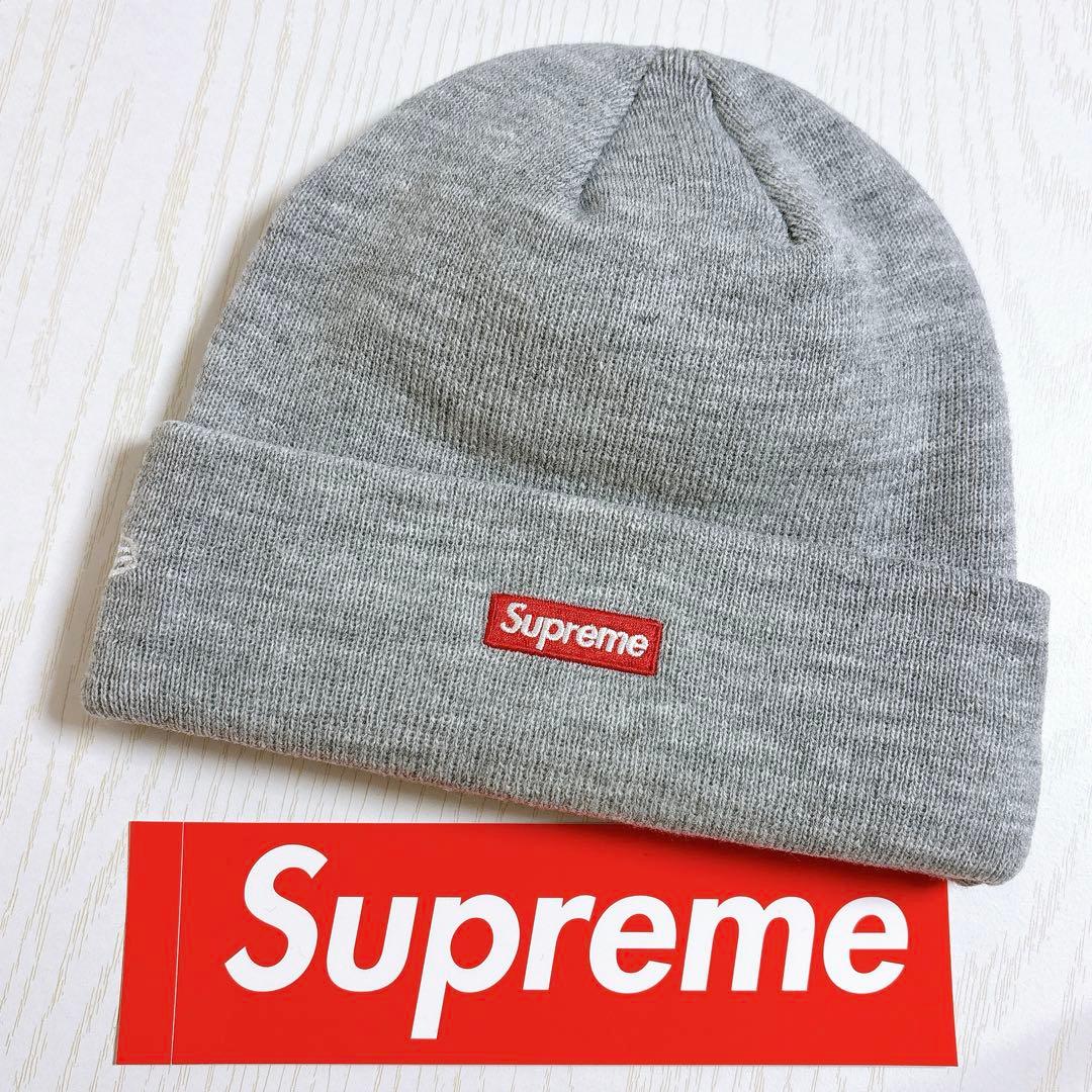 Supreme NEW ERA ニット帽　ビーニー　Sロゴ グレー　灰色