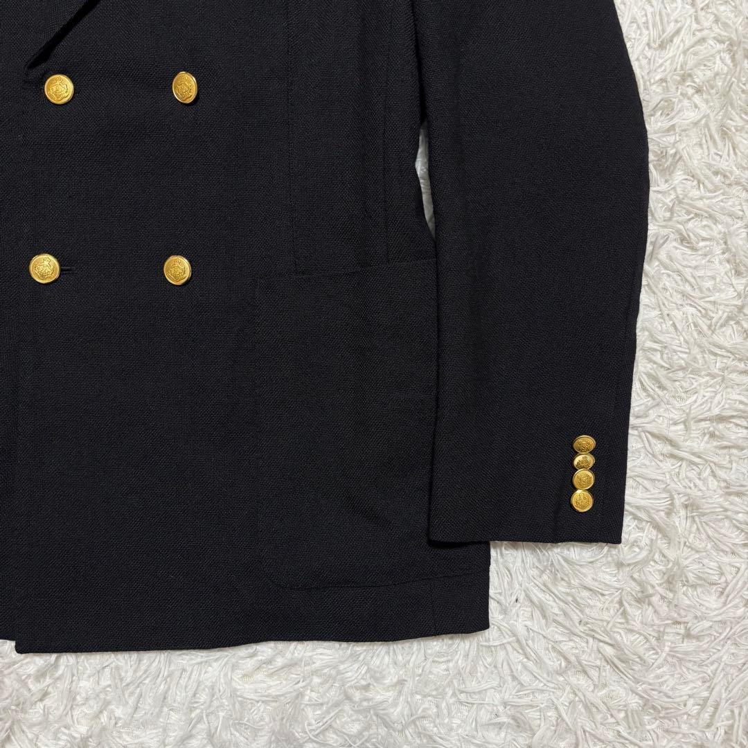 極美品/XL✨シップス テーラードジャケット 紺ブレ 金ボタン ダブル エンボス