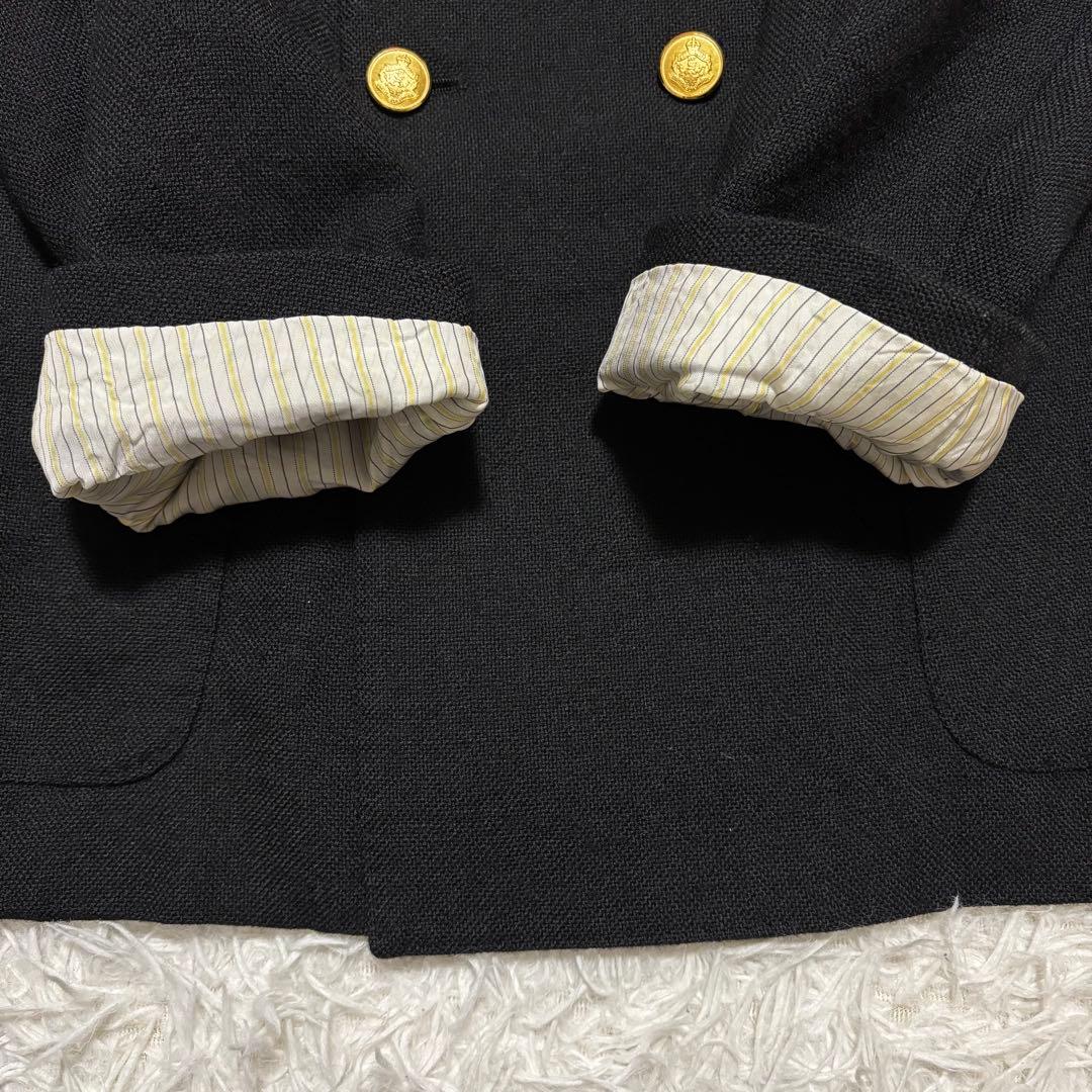 極美品/XL✨シップス テーラードジャケット 紺ブレ 金ボタン ダブル エンボス