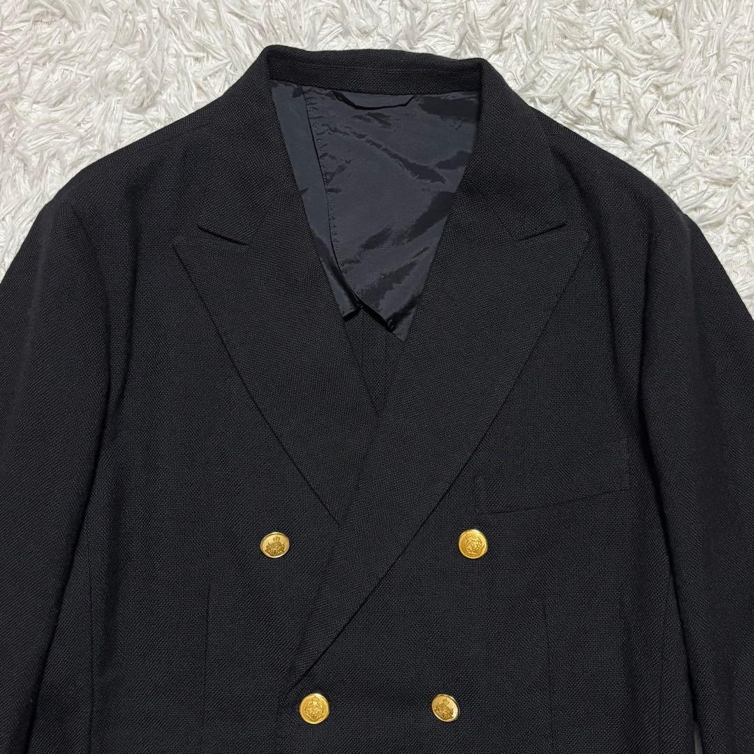 極美品/XL✨シップス テーラードジャケット 紺ブレ 金ボタン ダブル エンボス