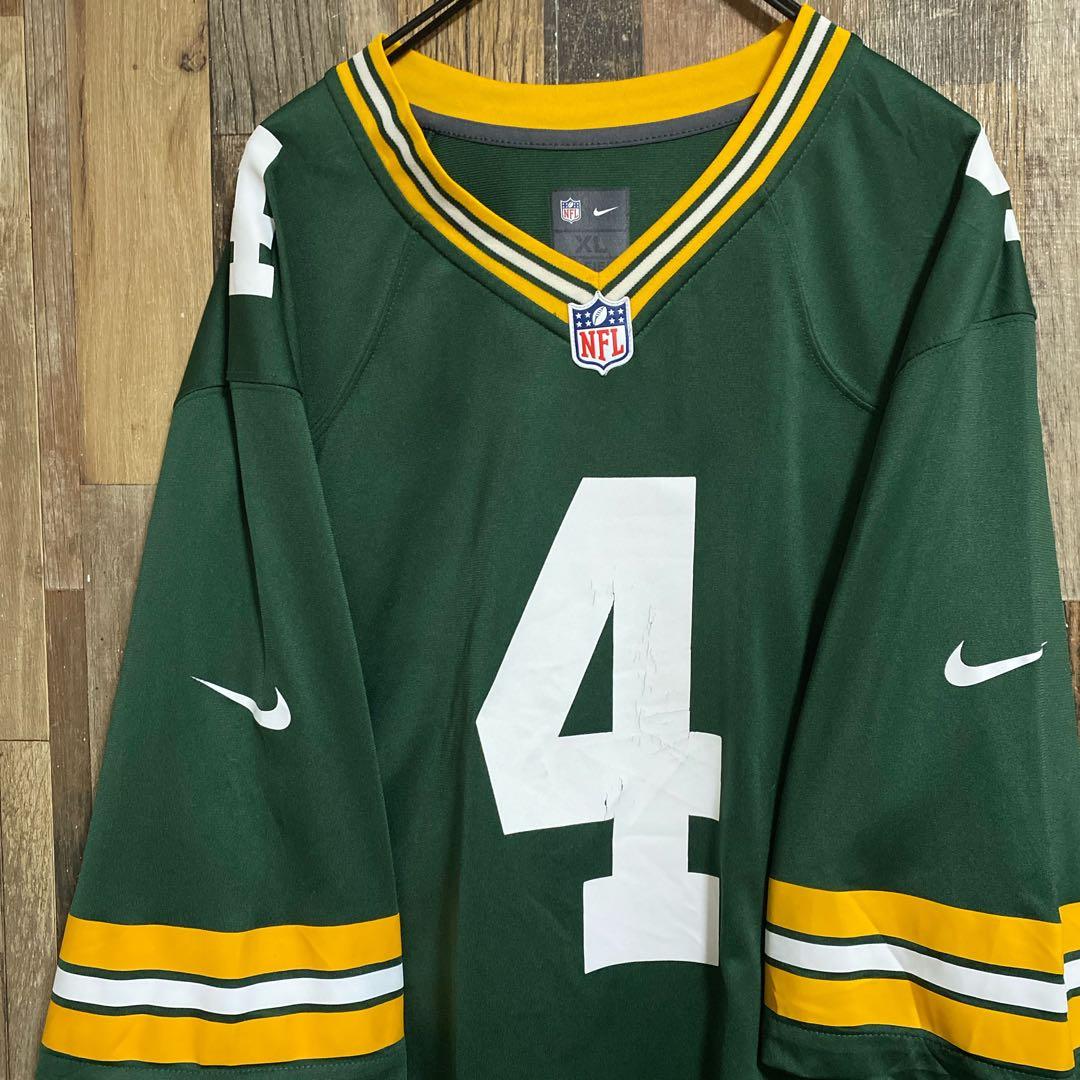 ナイキ NFL アメフト ゲームシャツ ロゴ ユニフォーム XL 半袖 グリーン