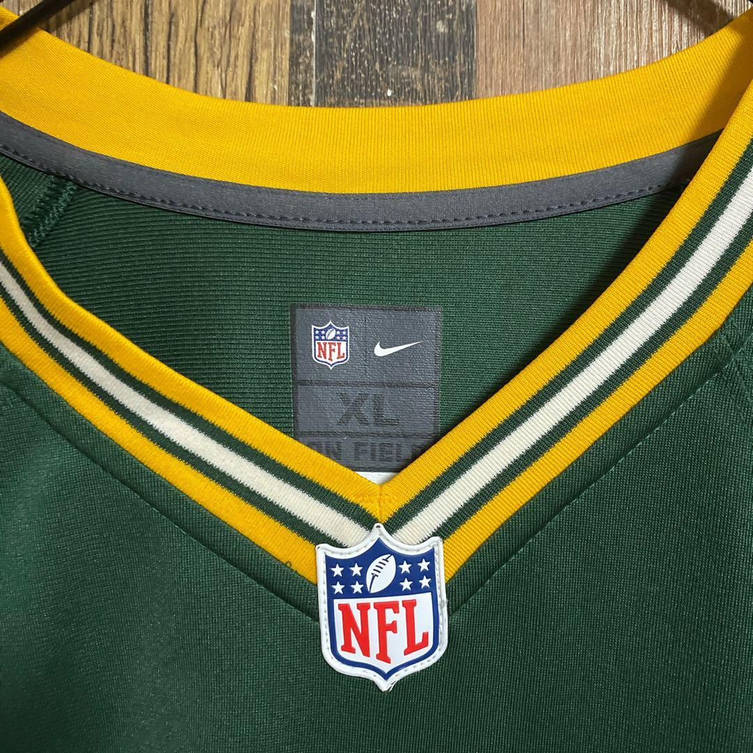ナイキ NFL アメフト ゲームシャツ ロゴ ユニフォーム XL 半袖 グリーン
