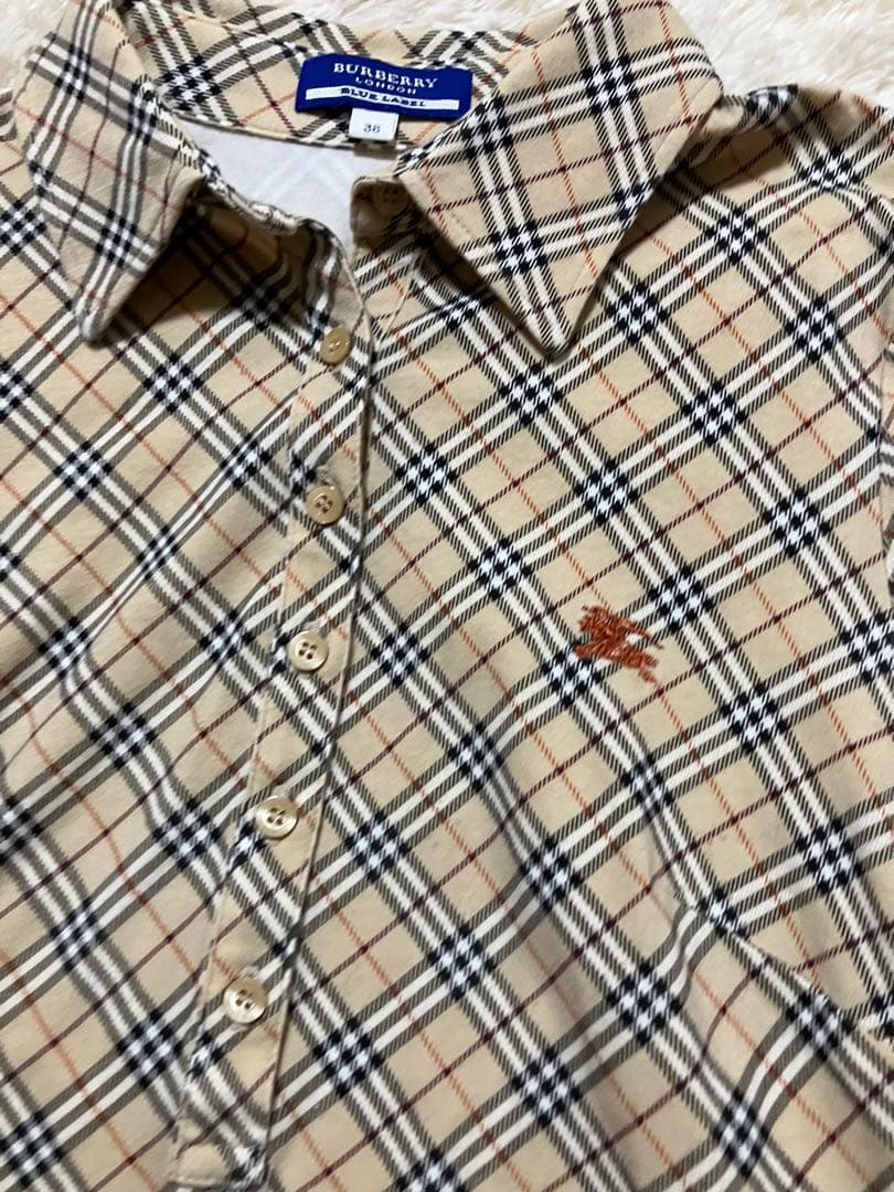 BURBERRY バーバリーブルーレーベル　ノバチェック ポロシャツ 38 M