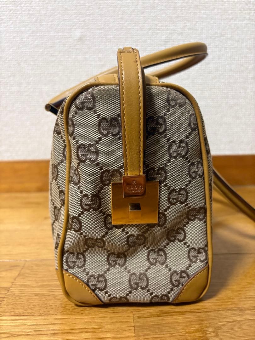 GUCCI ハンドバッグ ミニボストンバッグ　ベージュ/オレンジ