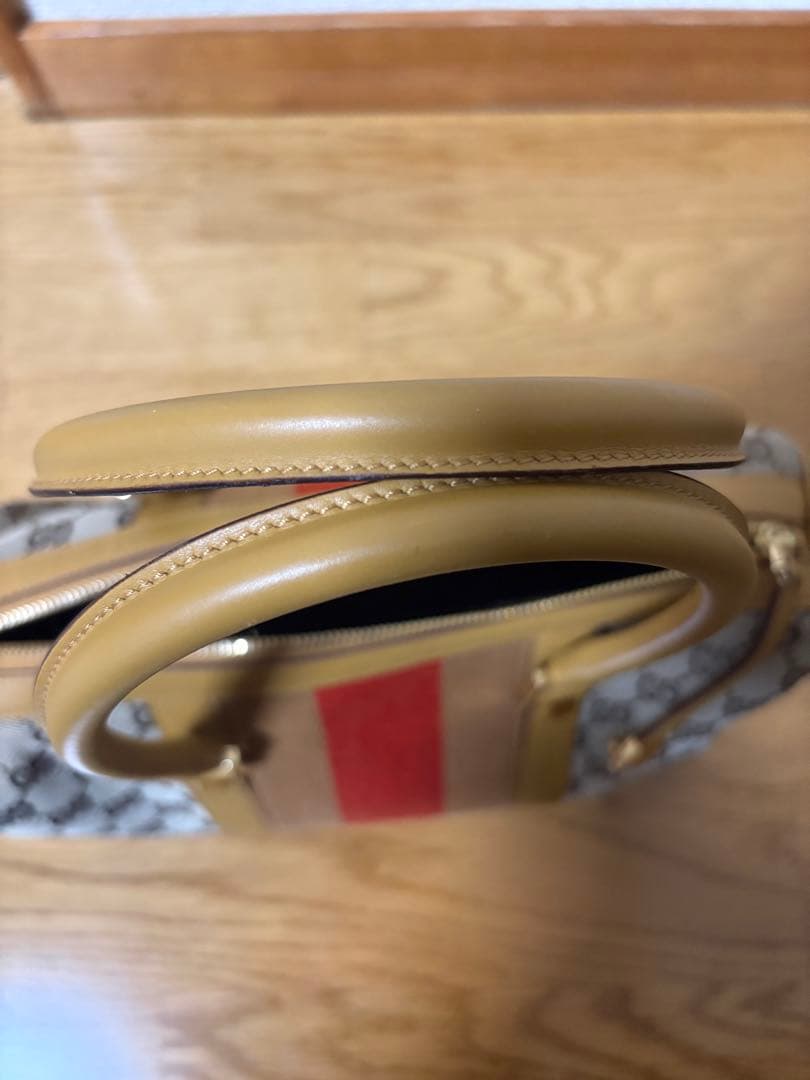 GUCCI ハンドバッグ ミニボストンバッグ　ベージュ/オレンジ