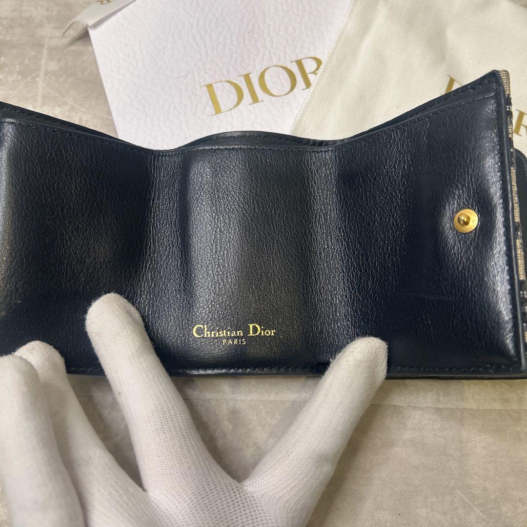 美品✨クリスチャンディオール キャンバス ロゴ 三つ折り財布