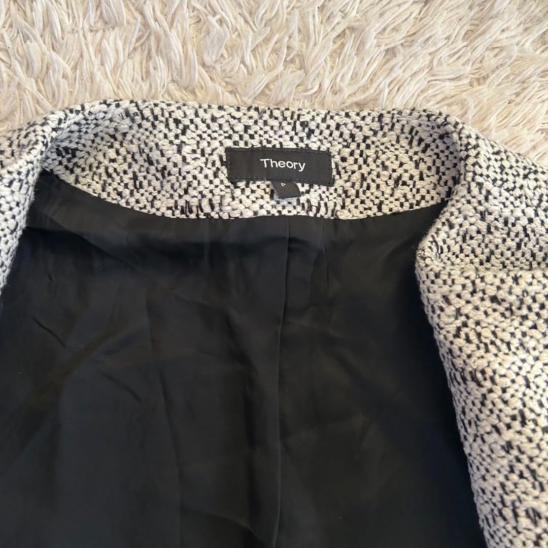 現行タグ✨セオリー　ツイードノーカラーコート　CREWNECK COAT