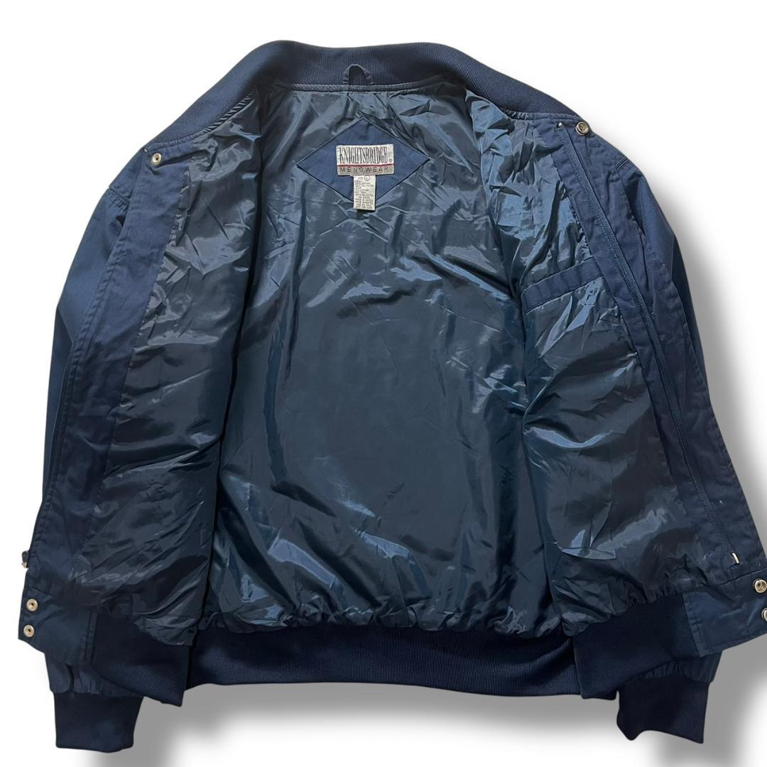 90s KNIGHTSBRIDGE ダービージャケット 古着 ネイビー L