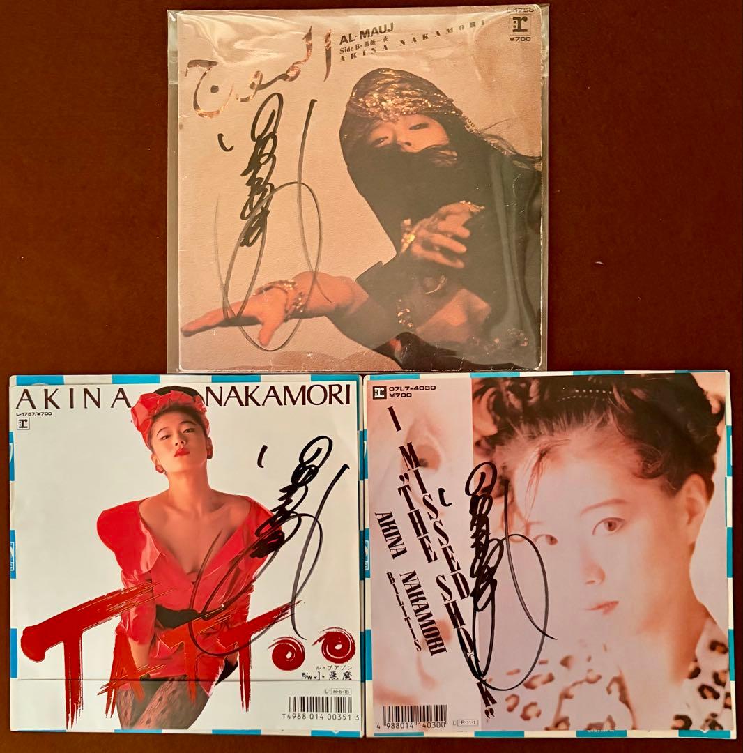 美盤 直筆サイン付き 中森明菜 EPレコード LIAR スローモーション他17枚