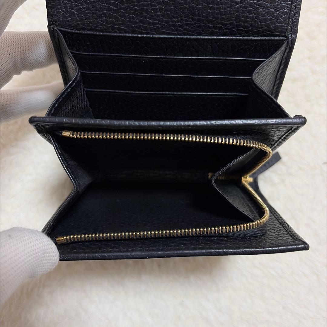 GUCCI　グッチ　折り財布　GGマーモント　ブラック　黒　極美品‼️
