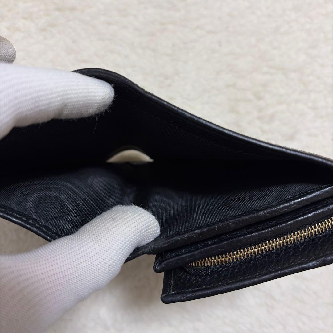 GUCCI　グッチ　折り財布　GGマーモント　ブラック　黒　極美品‼️