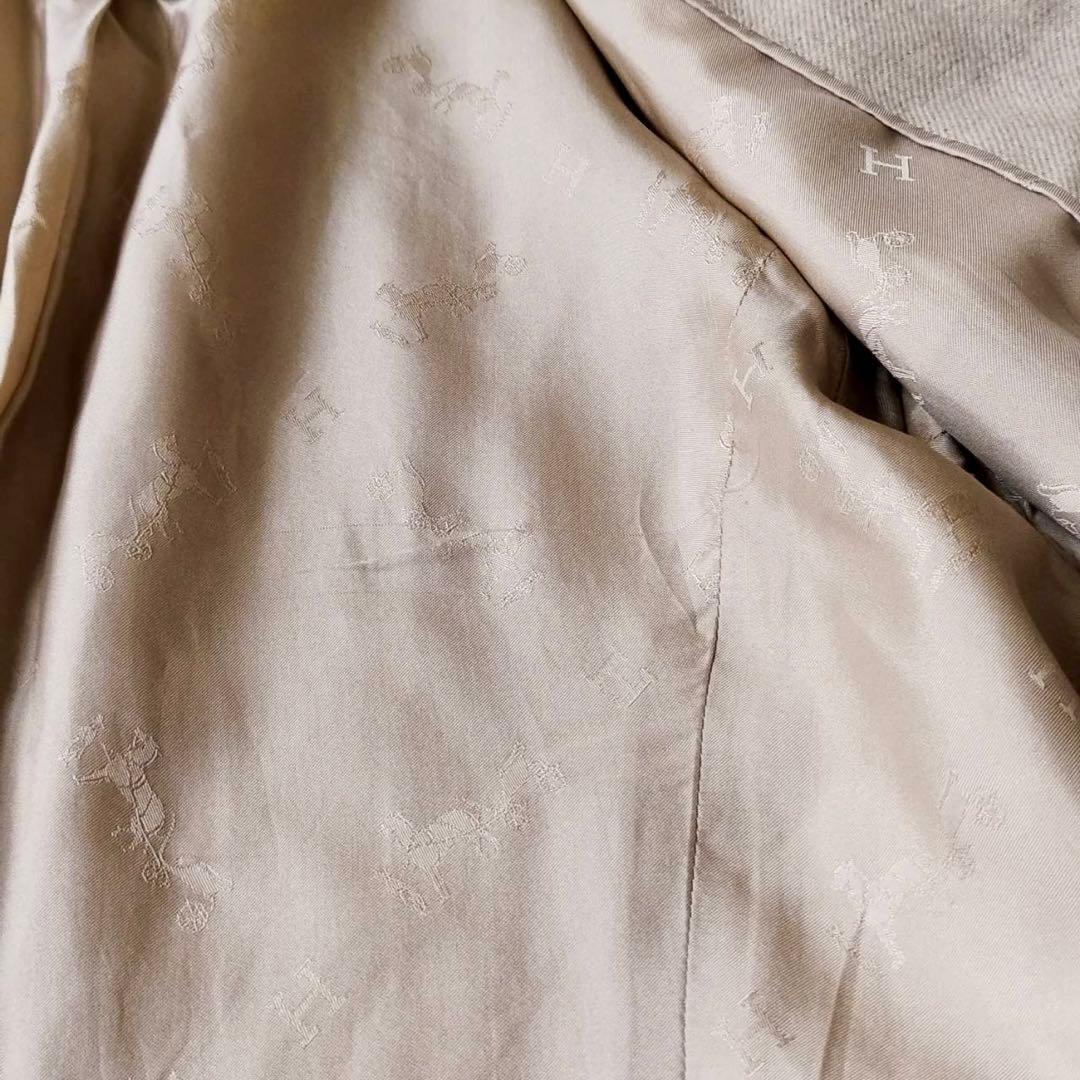 HERMES エルメス 100%カシミア テーラードジャケット ベージュ　シルク