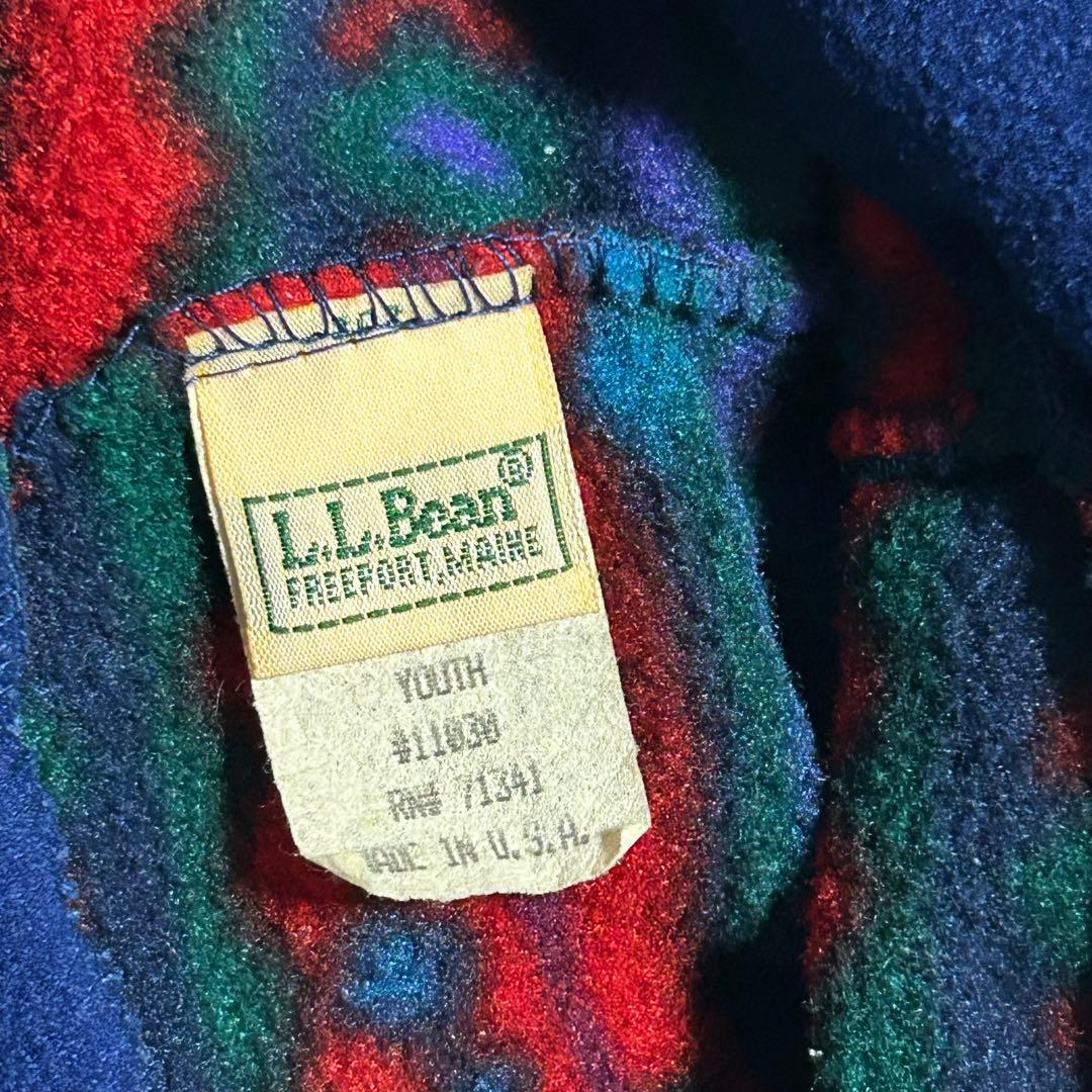 80s L.L.Bean 耳あて フリース キャップ YOUTH usa製