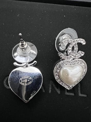 【極美品・希少】シャネル ハート パール ピアス CCロゴ シルバー