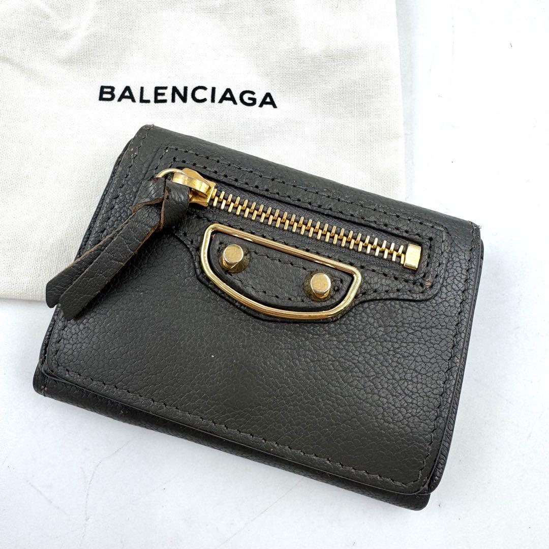 BALENCIAGA✨エッジシティミニウォレット 三つ折り財布 レザー グレー