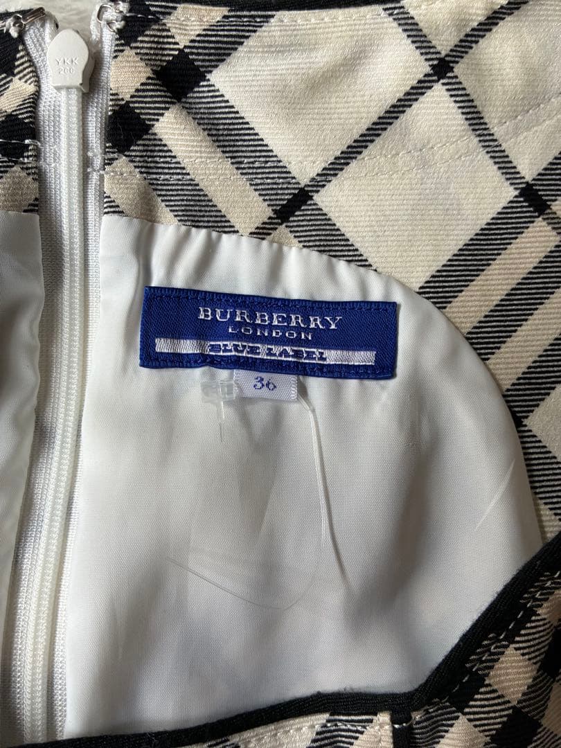 BURBERRY ブレーレーベルチェック柄 ノースリーブワンピース 36