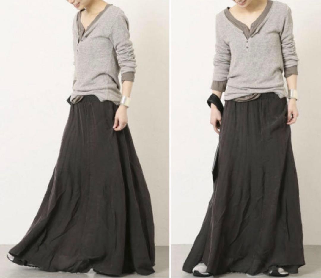 Deuxieme Classe マキシ丈 ギャザースカート シルク混 未使用品