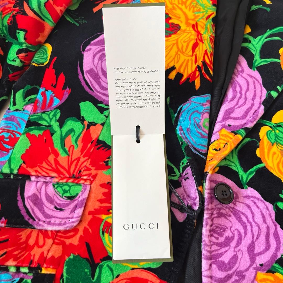 未使用品 GUCCI × Ken scott 総柄 テーラードジャケット 36