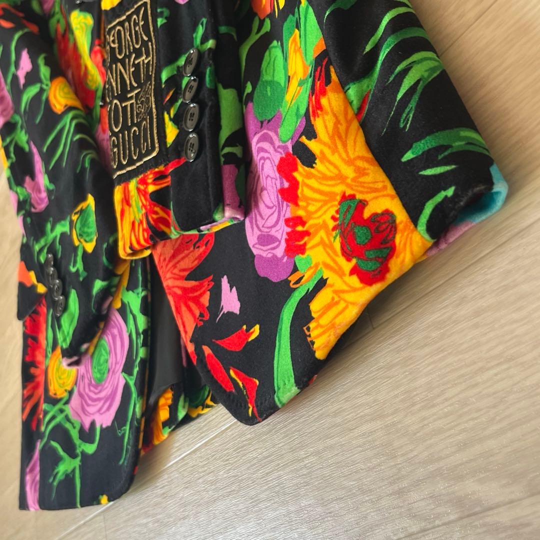 未使用品 GUCCI × Ken scott 総柄 テーラードジャケット 36