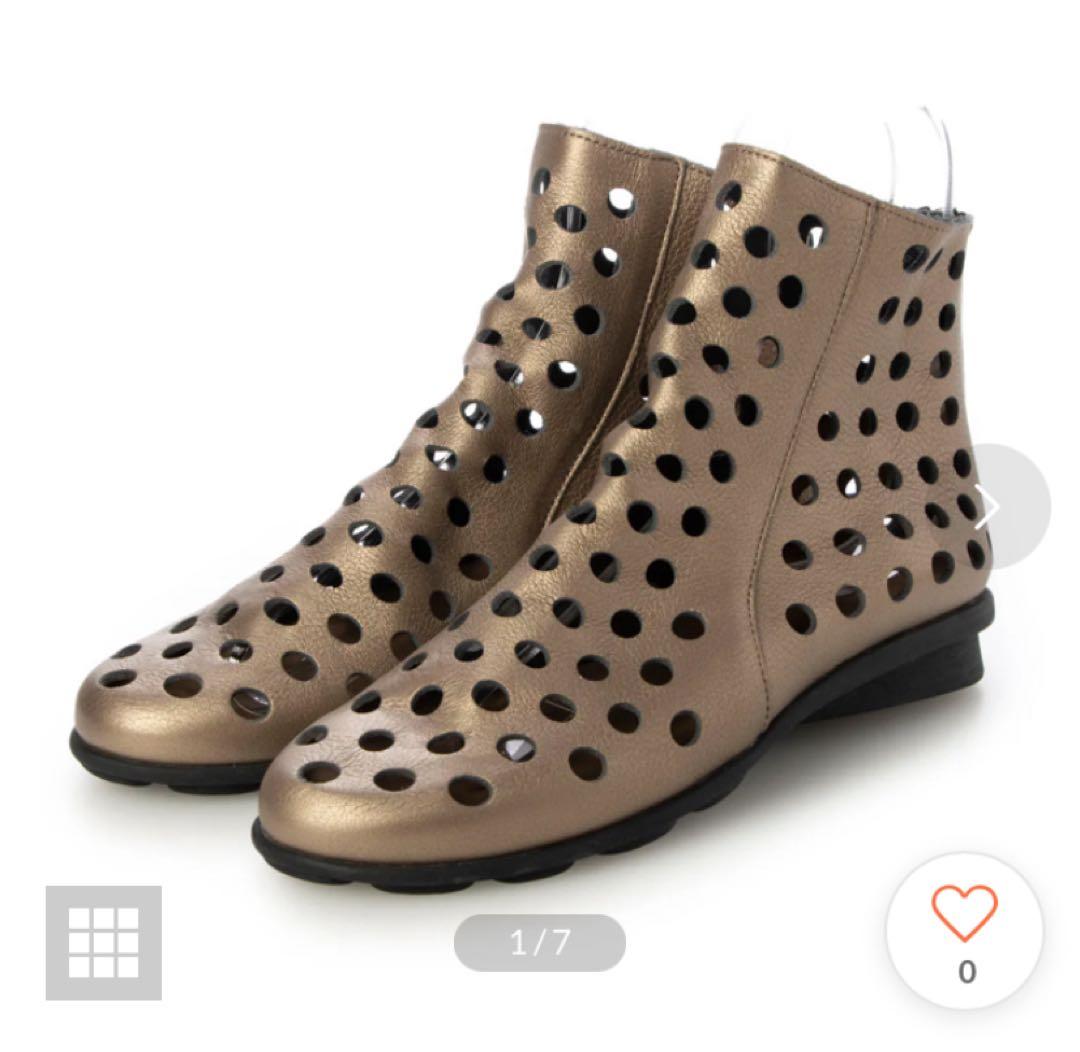 アルシュarche パンチングショートブーツ 38(24センチ)